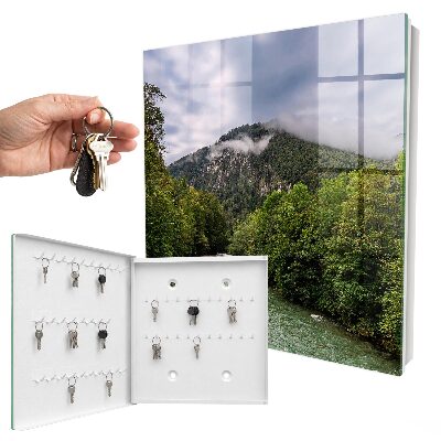 Caja para llaves con diseño de paisaje de montaña