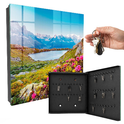 Armario para llaves con diseño de paisaje de montaña