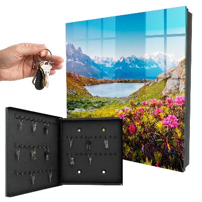 Armario para llaves con diseño de paisaje de montaña