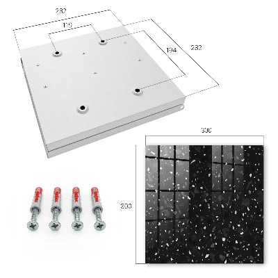 Armario para llaves de terrazo negro