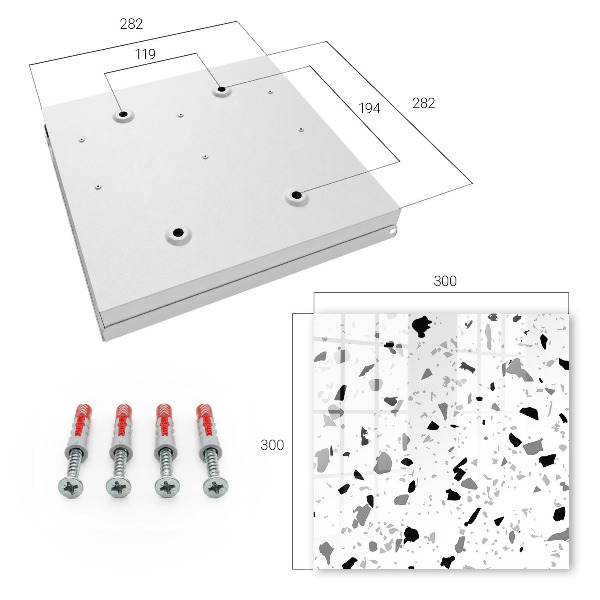Caja para llaves de terrazo monocromático