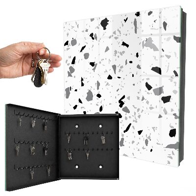 Caja para llaves de terrazo monocromático