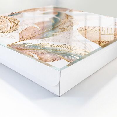 Caja para llaves con diseño de hojas delicadas