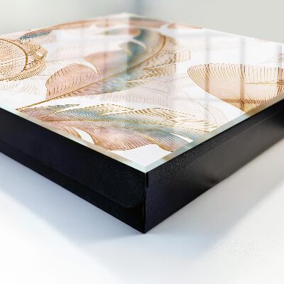 Caja para llaves con diseño de hojas delicadas