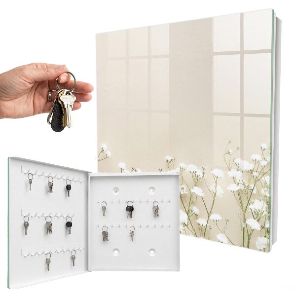 Caja para llaves con diseño de flores delicadas