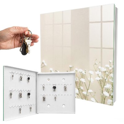 Caja para llaves con diseño de flores delicadas