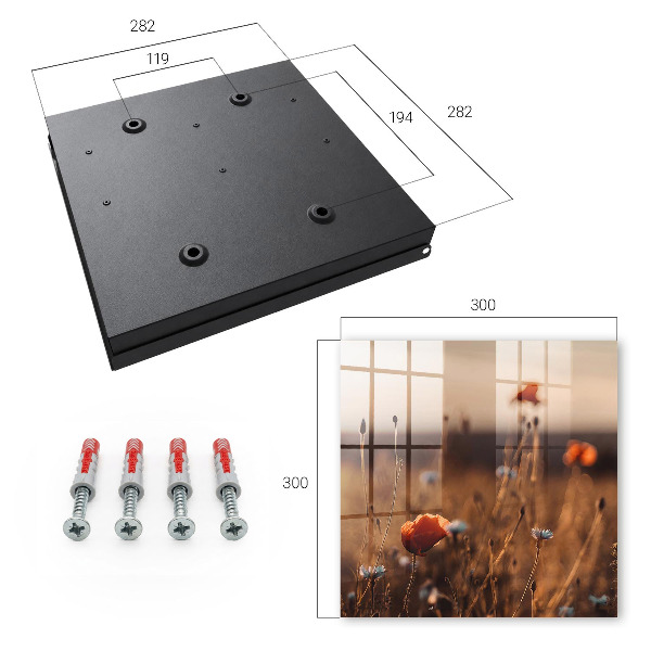 Caja para llaves con diseño de campos de amapolas