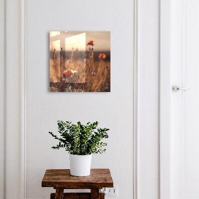 Caja para llaves con diseño de campos de amapolas