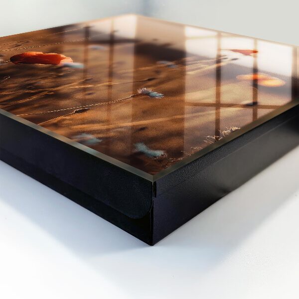 Caja para llaves con diseño de campos de amapolas