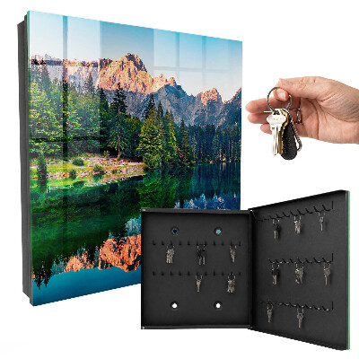Caja para llaves con diseño de paisaje de montaña