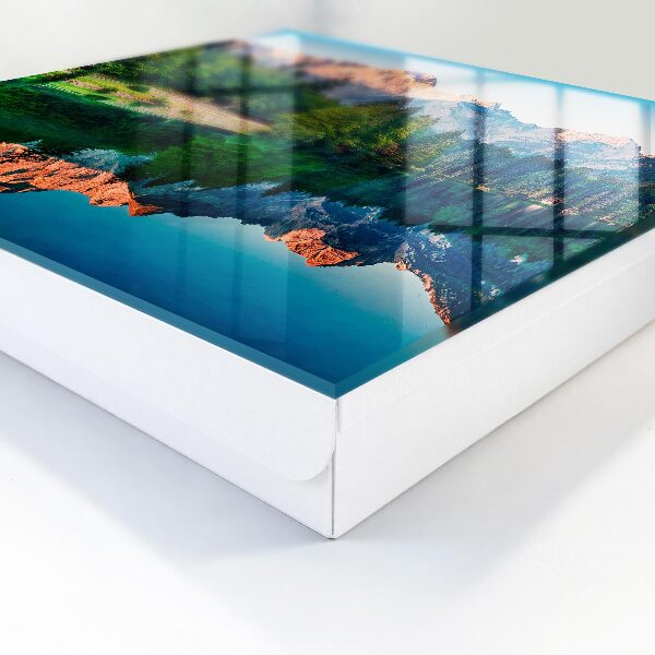 Caja para llaves con diseño de paisaje de montaña