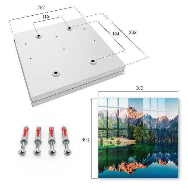 Caja para llaves con diseño de paisaje de montaña