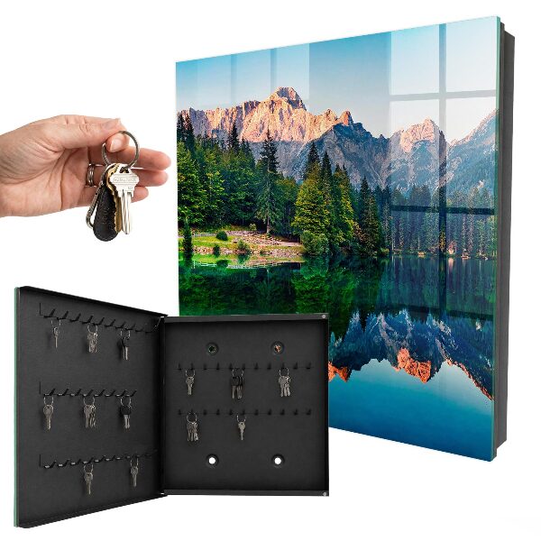 Caja para llaves con diseño de paisaje de montaña