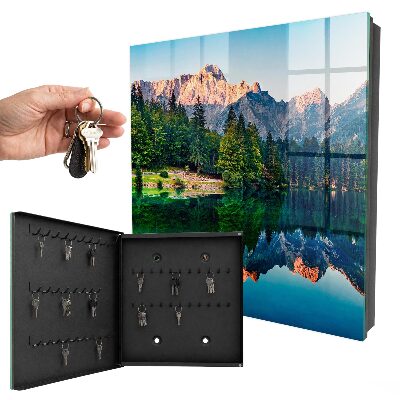 Caja para llaves con diseño de paisaje de montaña