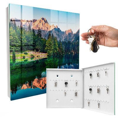 Caja para llaves con diseño de paisaje de montaña