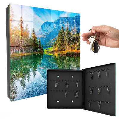 Caja para llaves con diseño de paisaje de montaña
