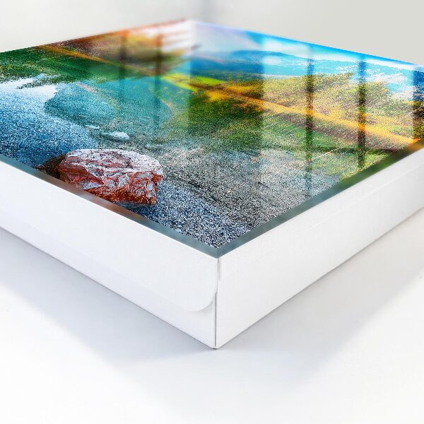 Caja para llaves con diseño de paisaje de montaña