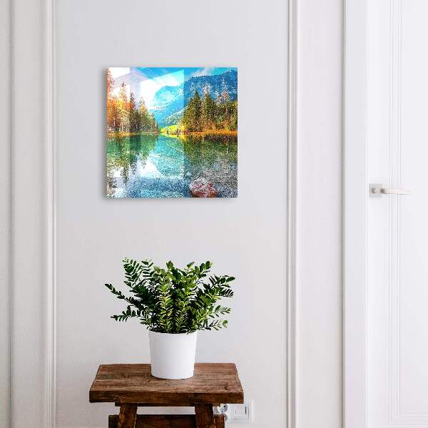 Caja para llaves con diseño de paisaje de montaña
