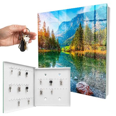 Caja para llaves con diseño de paisaje de montaña