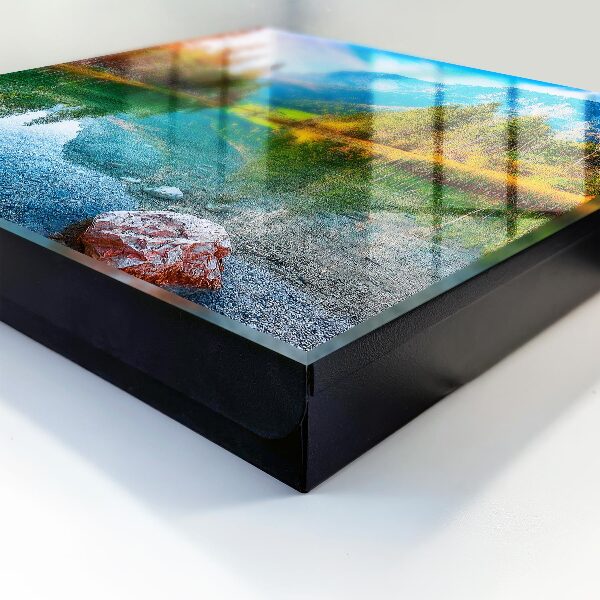 Caja para llaves con diseño de paisaje de montaña