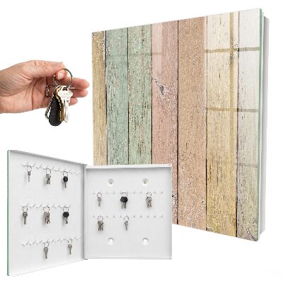 Caja para llaves de diseño con pizarras en colores pastel