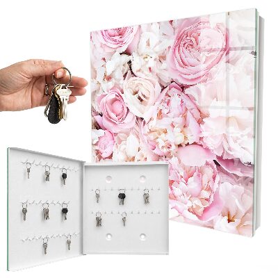 Armario para llaves con diseño de flores en tonos pastel