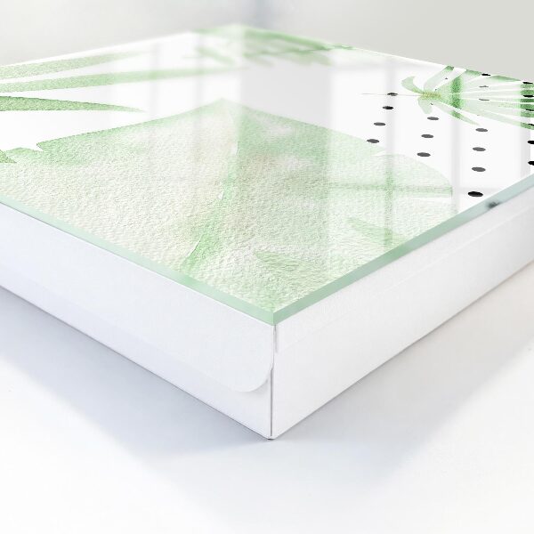 Caja para llaves con diseño de hojas verdes