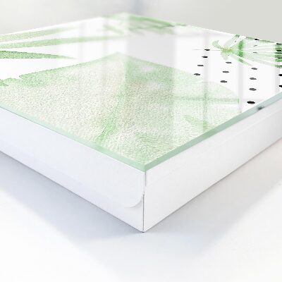 Caja para llaves con diseño de hojas verdes
