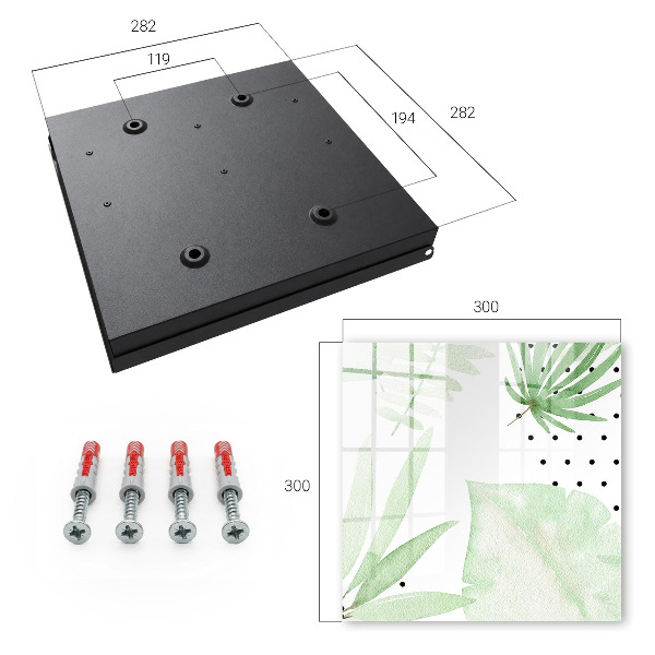 Caja para llaves con diseño de hojas verdes