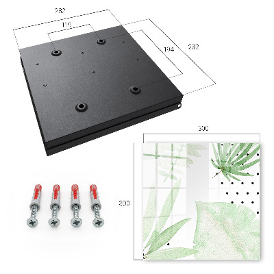Caja para llaves con diseño de hojas verdes
