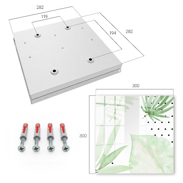 Caja para llaves con diseño de hojas verdes