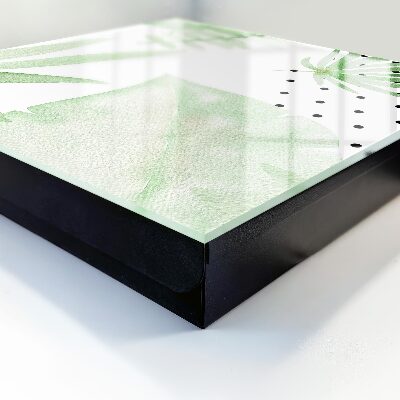 Caja para llaves con diseño de hojas verdes