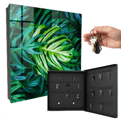 Caja para llaves diseño de hojas verdes