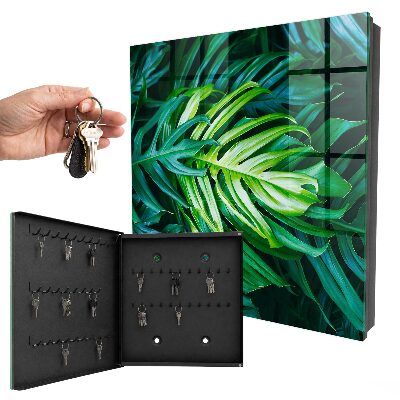 Caja para llaves diseño de hojas verdes