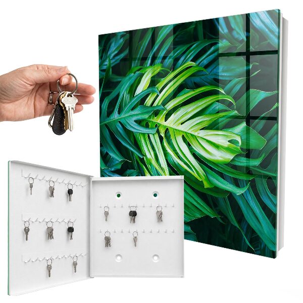 Caja para llaves diseño de hojas verdes