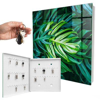 Caja para llaves diseño de hojas verdes