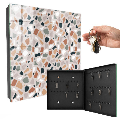 Armario para llaves con diseño de mosaico de piedra