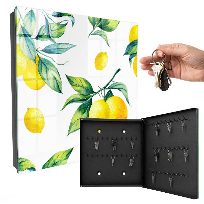Caja para llaves diseño de limones en acuarela