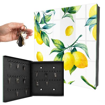 Caja para llaves diseño de limones en acuarela