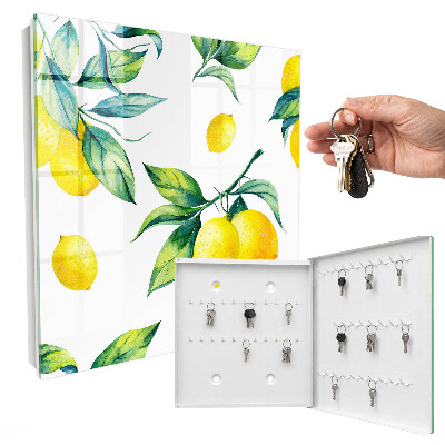 Caja para llaves diseño de limones en acuarela