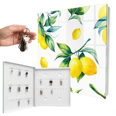 Caja para llaves diseño de limones en acuarela