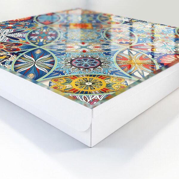 Caja para llaves con diseño de mosaico de colores