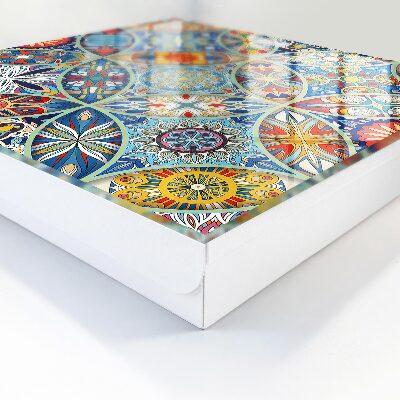 Caja para llaves con diseño de mosaico de colores