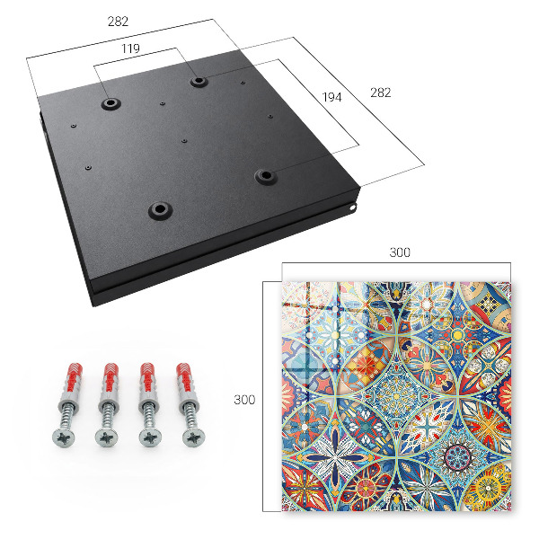 Caja para llaves con diseño de mosaico de colores