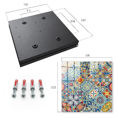 Caja para llaves con diseño de mosaico de colores