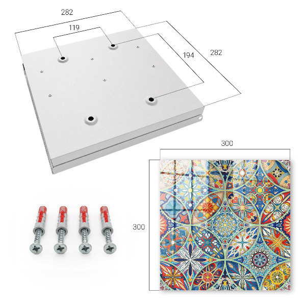 Caja para llaves con diseño de mosaico de colores