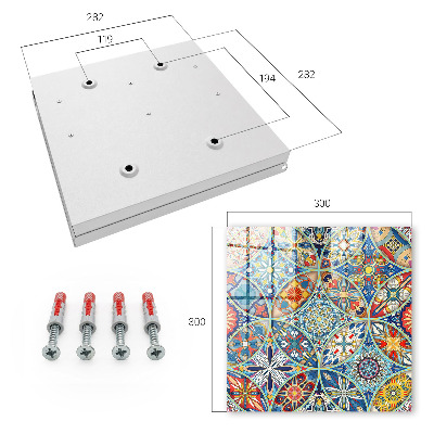 Caja para llaves con diseño de mosaico de colores