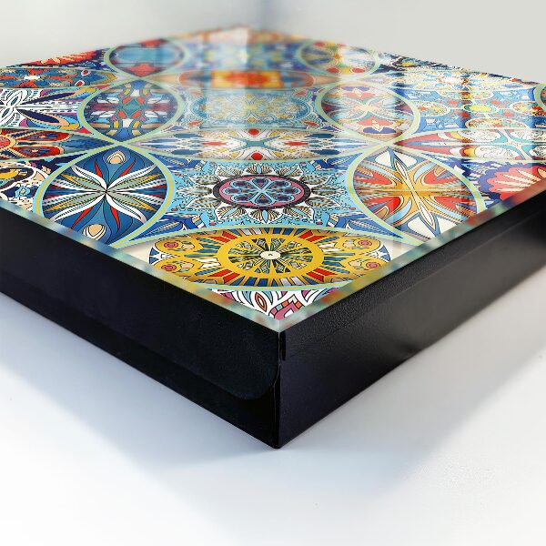 Caja para llaves con diseño de mosaico de colores