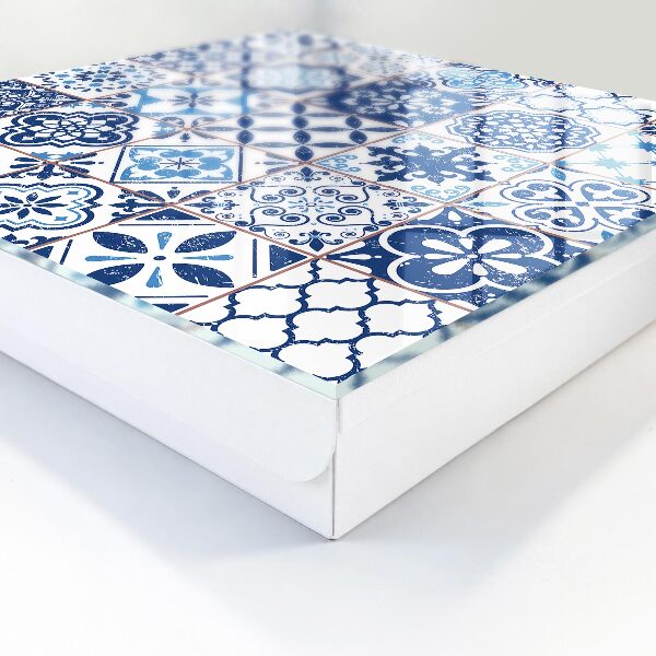 Armario para llaves con diseño de azulejos azules