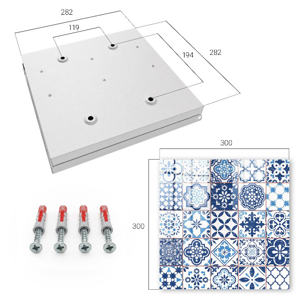 Armario para llaves con diseño de azulejos azules